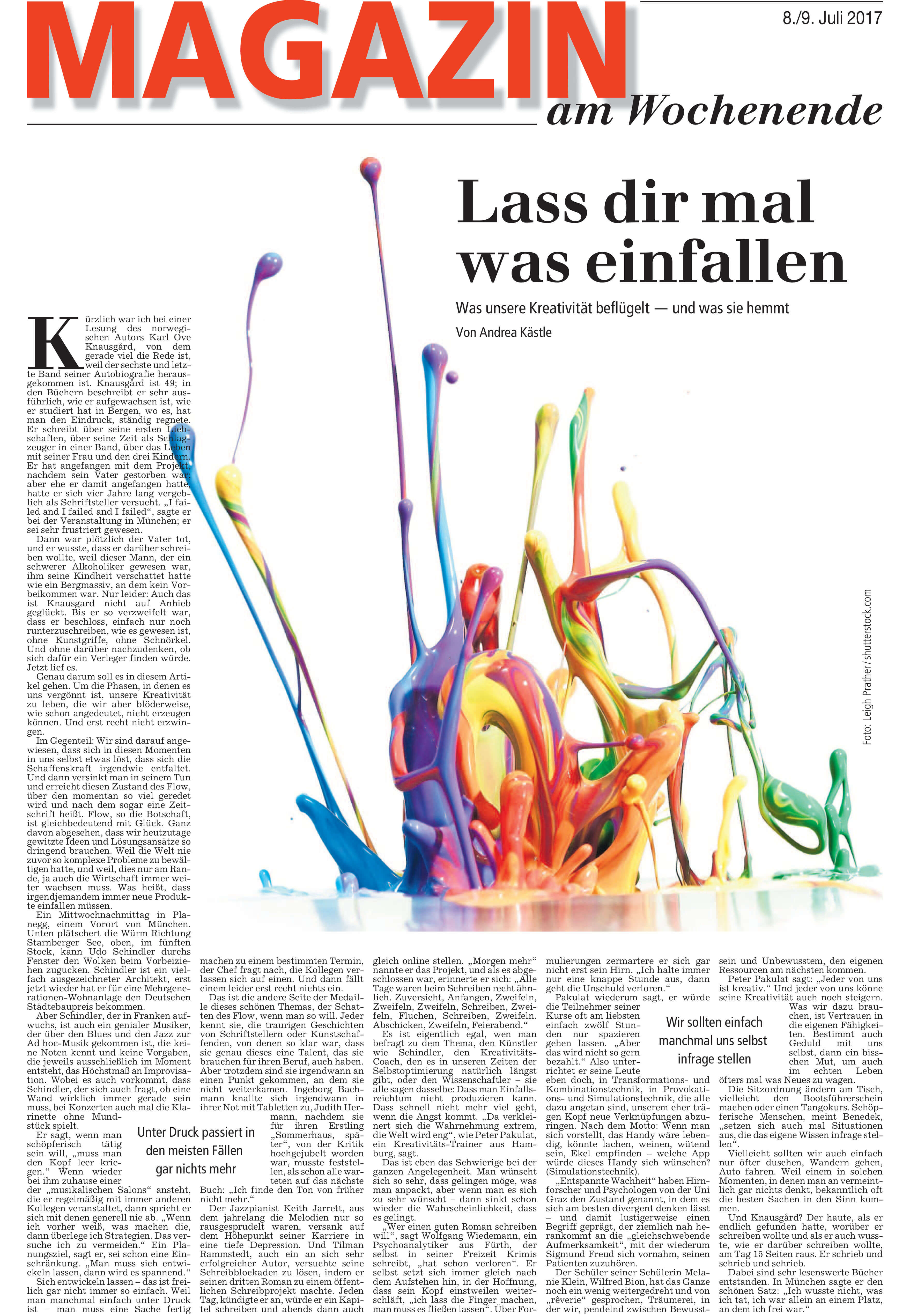 Zeitungsartikel über Kreativität