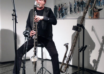 Udo Schindler mit Baßklarinette und Kontrabaßklarinette